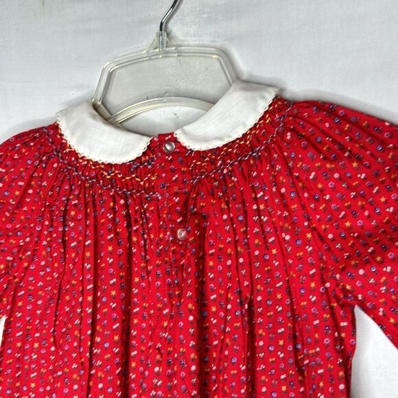The Smockery Vintage Red Girls Dress. Size 6. - Picture 7 of 9